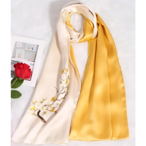 16MM Mulberry Silk Suzhou Embroidery Women's Scarf