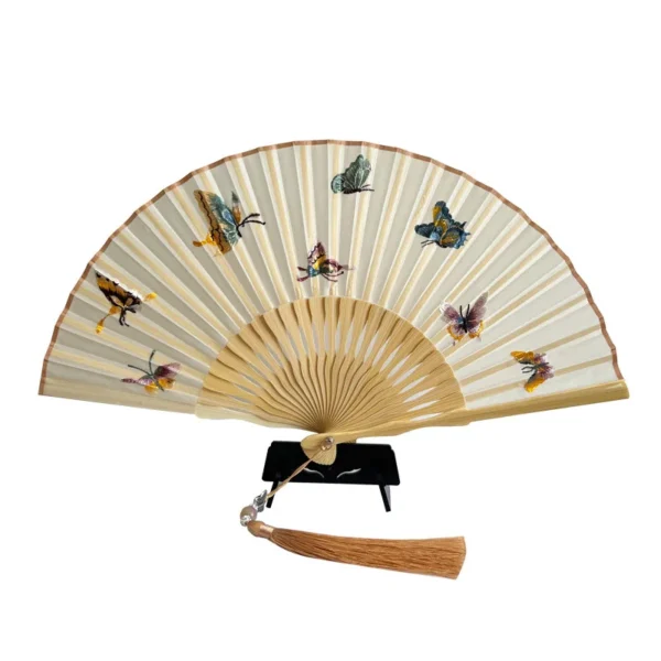 Handcrafted Suzhou Embroidery Bamboo Silk Folding Fan