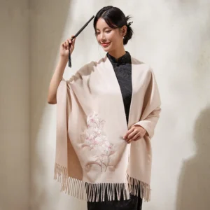 Women's 100% Wool Suzhou Embroidery Winter Shawl