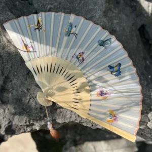 Handcrafted Suzhou Embroidery Bamboo Silk Folding Fan